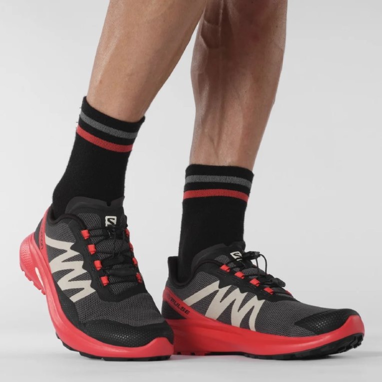 Tenis Para Trail Running Salomon Hypulse Hombre Negros Rojos | MX QADH597